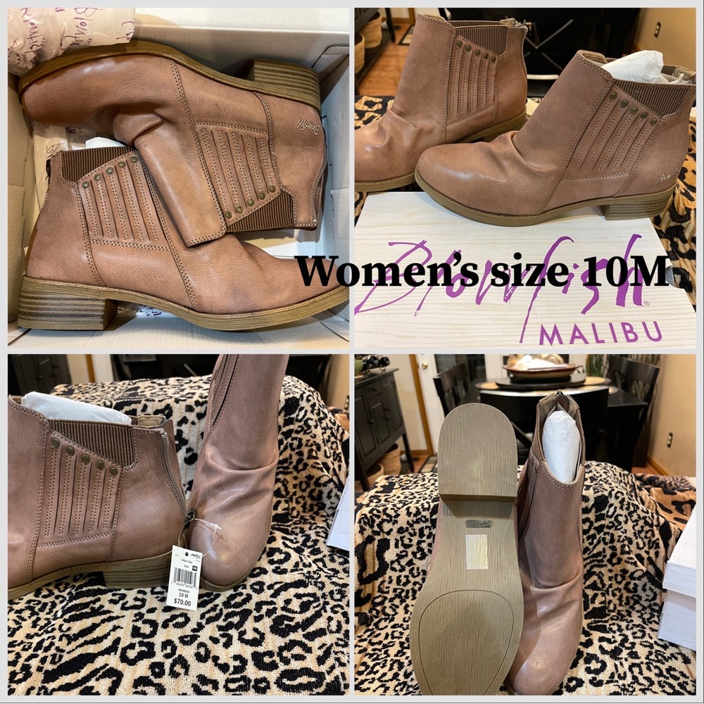 New in box! Blowfish brown tan ankle boots booties western Size 10M - Picture 5 of 5